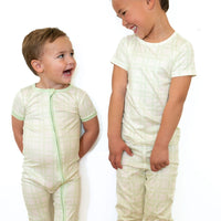 GREEN PLAID | ZIPPER ONE PIECE