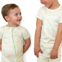 GREEN PLAID | ZIPPER ONE PIECE