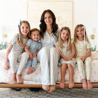 DAINTY BLUE FLORAL | WOMEN'S BUTTON UP SHORT SLEEVE SET