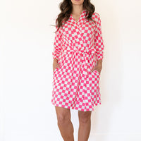 HOT PINK CHECKER | WOMEN'S ROBE