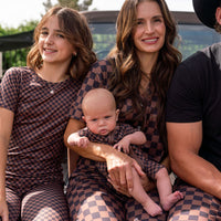 BLACK + BROWN MINI CHECKER | SHORT ZIPPER ONE PIECE