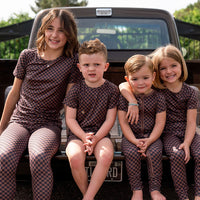 BLACK + BROWN MINI CHECKER | SHORT SET