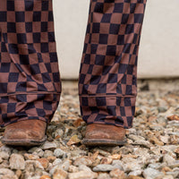 BLACK + BROWN CHECKER | WOMEN'S BUTTON UP SHORT SLEEVE SET