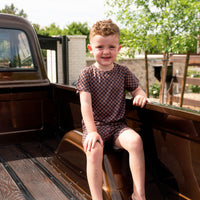 BLACK + BROWN MINI CHECKER | SHORT SET