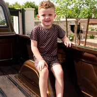 BLACK + BROWN MINI CHECKER | SHORT SET