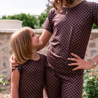 BLACK + BROWN MINI CHECKER | SHORT SLEEVE
