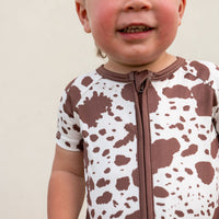 BROWN CATTLE | SHORT ZIPPER ONE PIECE