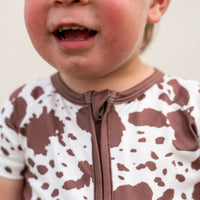 BROWN CATTLE | SHORT ZIPPER ONE PIECE