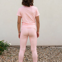 LIGHT PINK + WHITE MINI CHECKER | SHORT SLEEVE