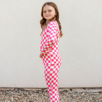 HOT PINK + WHITE CHECKER | LONG SLEEVE