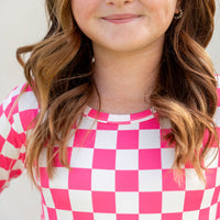 HOT PINK + WHITE CHECKER | LONG SLEEVE