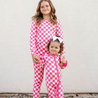 HOT PINK + WHITE CHECKER | LONG SLEEVE