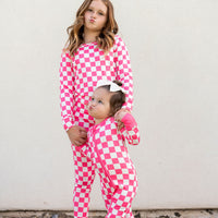 HOT PINK + WHITE CHECKER | LONG SLEEVE