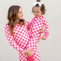 HOT PINK + WHITE CHECKER | LONG SLEEVE