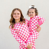 HOT PINK + WHITE CHECKER | LONG SLEEVE