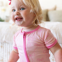 PINK BOWS | SHORT ZIPPER ONE PIECE