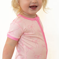 PINK BOWS | SHORT ZIPPER ONE PIECE