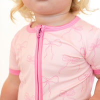 PINK BOWS | SHORT ZIPPER ONE PIECE