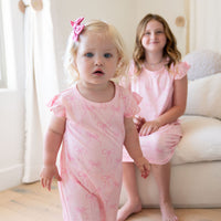 PINK BOWS | RUFFLE SLEEVE DRESS