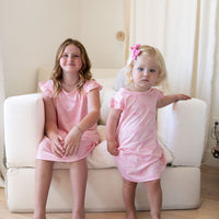 PINK BOWS | RUFFLE SLEEVE DRESS