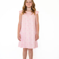 PINK BOWS | RUFFLE SLEEVE DRESS