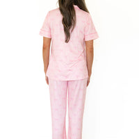 PINK BOWS | WOMEN'S BUTTON UP SHORT SLEEVE SET