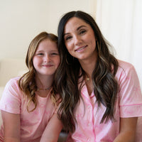 PINK BOWS | WOMEN'S BUTTON UP SHORT SLEEVE SET