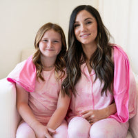 PINK BOWS | WOMEN'S BUTTON UP SHORT SLEEVE SET