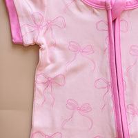 PINK BOWS | SHORT ZIPPER ONE PIECE