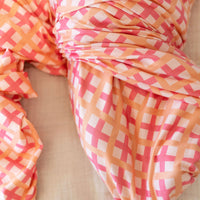 CORAL + ORANGE GINGHAM | SWADDLE