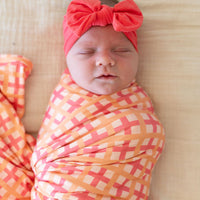 CORAL + ORANGE GINGHAM | SWADDLE
