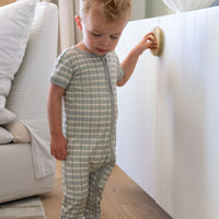 MUTED GREEN PLAID | ZIPPER ONE PIECE