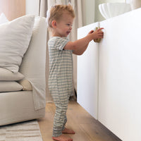 MUTED GREEN PLAID | ZIPPER ONE PIECE