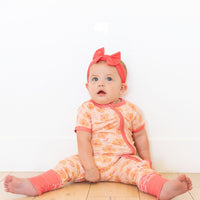 CORAL + ORANGE FLORAL | ZIPPER ONE PIECE