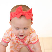 CORAL + ORANGE FLORAL | ZIPPER ONE PIECE