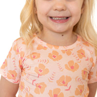 CORAL + ORANGE FLORAL | SHORT SLEEVE