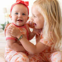 CORAL + ORANGE FLORAL | ZIPPER ONE PIECE