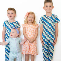 CORAL + ORANGE | RUFFLE SLEEVE DRESS