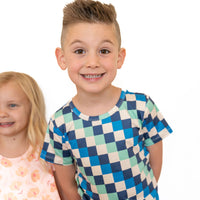 BLUE MULTICOLOR CHECKER | SHORT SLEEVE