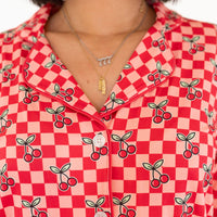 CHERRY CHECKER | WOMEN'S LONG SLEEVE SHORTS SET