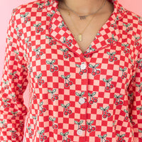 CHERRY CHECKER | WOMEN'S LONG SLEEVE SHORTS SET