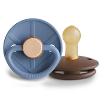 FRIGG LITTLE VIKING NATURAL RUBBER PACIFIER | OCEAN VIEW/COCOA | 2 PACK