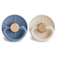 FRIGG LITTLE VIKING NATURAL RUBBER PACIFIER | OCEAN VIEW/CREAM | 2 PACK
