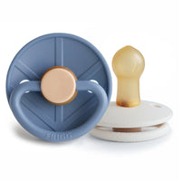 FRIGG LITTLE VIKING NATURAL RUBBER PACIFIER | OCEAN VIEW/CREAM | 2 PACK