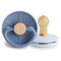 FRIGG LITTLE VIKING NATURAL RUBBER PACIFIER | OCEAN VIEW/POWDER BLUE | 2 PACK