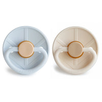 FRIGG LITTLE VIKING NATURAL RUBBER PACIFIER | POWDER BLUE/CREAM | 2 PACK