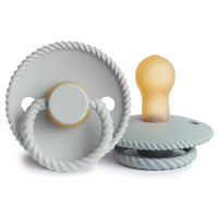 FRIGG ROPE NATURAL RUBBER PACIFIER | SILVER GRAY/FRENCH GRAY | 2 PACK