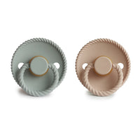 FRIGG ROPE NATURAL RUBBER PACIFIER | SAGE/CROISSANT | 2 PACK