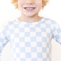 LIGHT BLUE + WHITE CHECKER | LONG SLEEVE