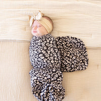 BLACK + LIGHT TAN CHEETAH | SWADDLE